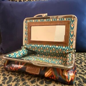 Pre Loved Fossil Multicolor Geometric Wallet or Makeup Case